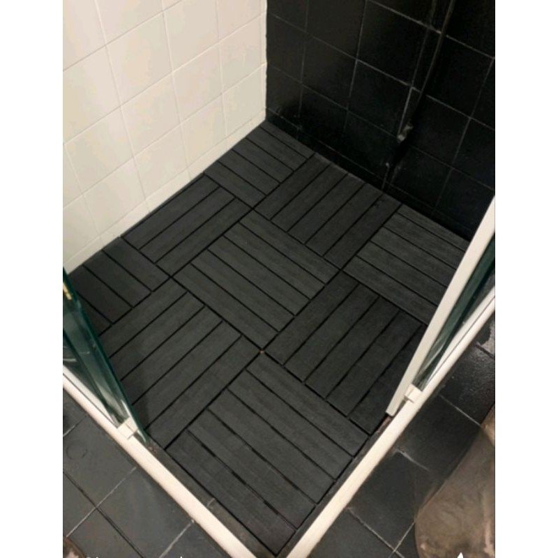 kit 15 DECK modular 30x30 plástico textura madeira superfície antiderrapante