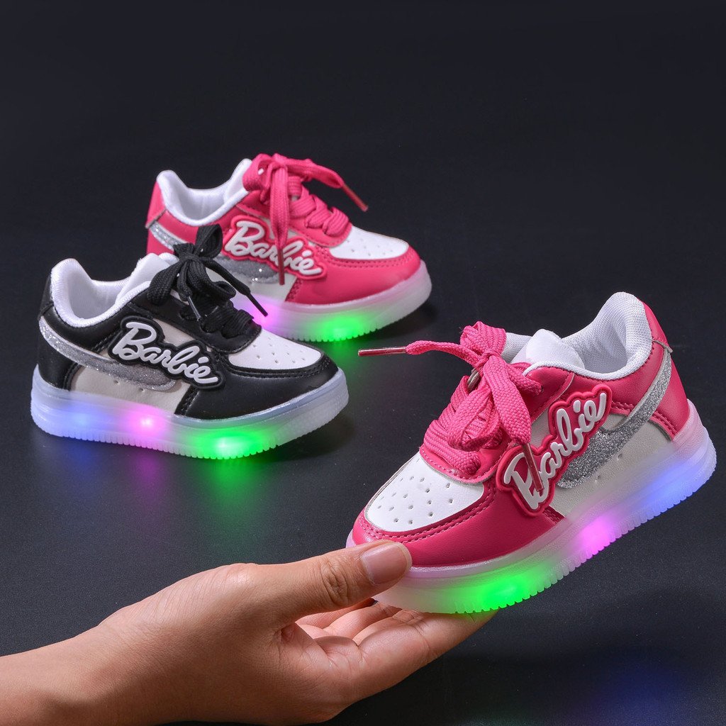 Minipetite SHB468 Sapatos LED Para Meninas Tênis Iluminados Tamanho 21-30
