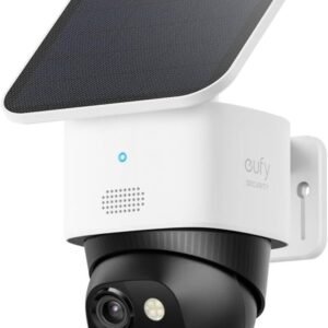 SoloCam S340 Eufy Câmera De Segurança Wi-Fi 2.4GHz Solar Sem Fio, 360° Pan/Tilt, Sem Taxa Mensal, Compatível HBS380, Preto e Branco